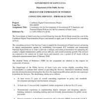 Government of Saint Lucia -  Consultancy for the Development of Government ICT Standards and National Digital Policies for the Government of Saint Lucia